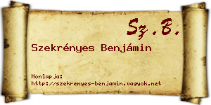Szekrényes Benjámin névjegykártya
